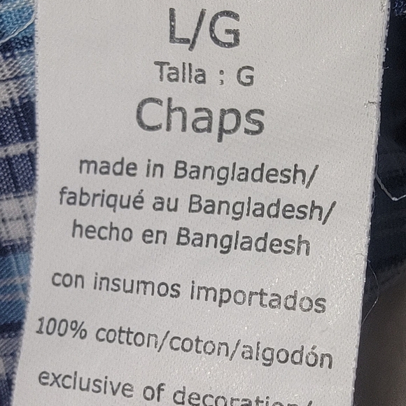 Chaps Blue Casual Button Down Shirt - Picture 8 of 9